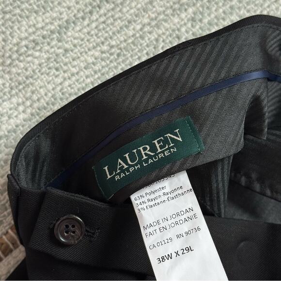 Lauren Ralph Lauren Norton Ultraflex Classic Fit Black Straight Leg Pants 38x29 - Picture 12 of 12
